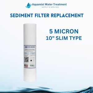 Wate Filter 10" Slim Type 5 Micron Sediment Filter Replacement Improving Water Clarity
