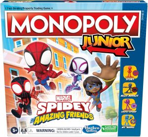 Authentic Hasbro Gaming Monopoly Junior: Marvel Spidey and His Amazing Friends Edition