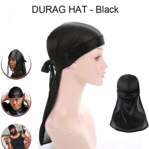 Panda Pirate Hat Silky Durag For Men Women Headwrap Durags Headscarf Soft Cap For Hair Accessories