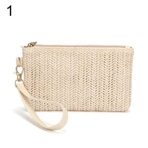 【Ready Stock/COD】Beach Wallet Bohemian Fashion Women Woven Handbag Phone Bag Coin Purse
