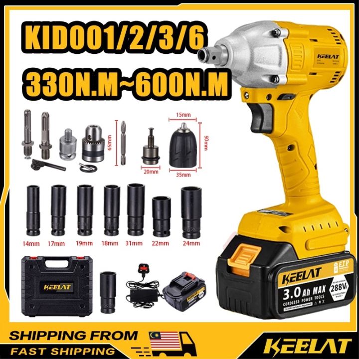 Year Promo Keelat KID001/2/3/6 Cordless Impact Wrench Heavy Duty