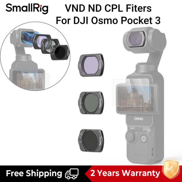 SmallRig Pocket Attachable Filters VND Filter Black Diffusion Filter CPL  ND Low-Pass LPL Filter Kit with Screem Protector for DJI Osmo Pocket 4776 