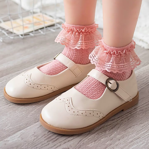 Baby Lace Socks for Girls Ages 3 Months to 10 Years Cute Infants Ruffle Socks Short Dance Socks for Stage Performances