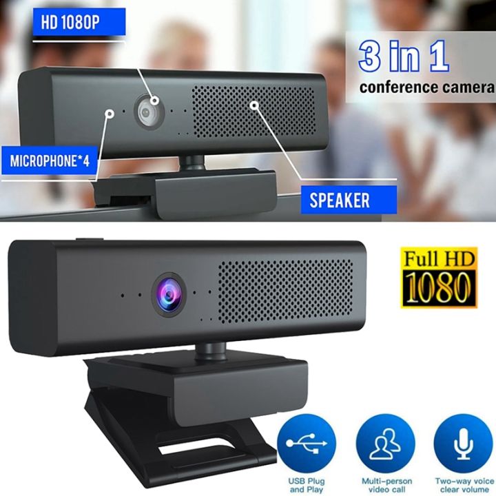 1080P USB Webcam Computer Camera with HiFi Speaker Microphone Computer ...