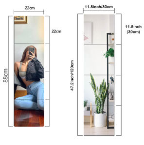 【Fast Delivery】QAQA 6PCS 30x30cm HD Mirror Full Body Mirrors Square Self-adhesive Wall Mirror Bent Acrylic Wall Stickers for DIY Living Room Bathroom Home Decoration Full Body Dress Mirror Acrylic Splicing Personality Fashion DIY Decoration 3PCS 4PCS