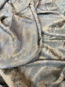 Vải lụa may áo dài tơ tằm Palacesilk văn thọ dơi ánh ghi siêu nhẹ#mềm mượt#thoáng mát