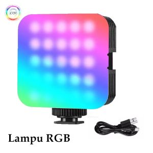 CIJI Mini Ring Light Multifungsi Warna-Warni dengan Tripod Stand - Lampu LED Ring Light untuk Selfie Stick Tripod dan Aksesori Kamera
