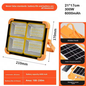 New rechargeable solar emergency light portable LED reflector for outdoor camping spotlight floodlight building solar light