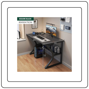 【JJ HOME】Curved Frame Computer Desk / Steel Wood Gaming Study Table