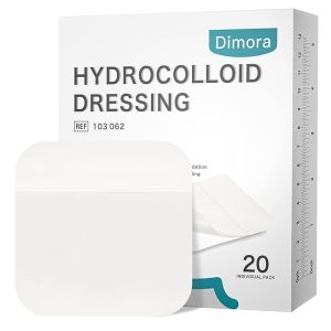 Dimora Hydrocolloid Wound Dressing 10 Pcs Ultra Thin 4" x 4" Large Patch Bandages with Self-Adhesive Fast Healing for Bedsore Burn Blister Acne Care Sterile and Waterproof