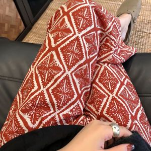 (Extended version)Summer Cotton Silk Pajamas Pants Large Size Loose Wide Leg Pants (FREE SIZE)
