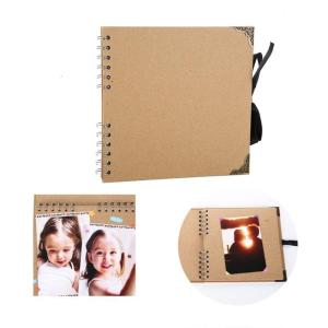 60 Pages Photo Album Kraft Paper Memory Photograph Book Supplies for Children Girl Boys Birthday Holiday Festival