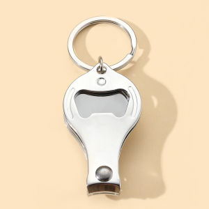 2in1 Stainless Nail Cutter with Bottle Opener DIY Creative Multifunction Nail Clippers with Keyring