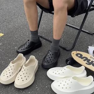 Square Toe Shoes MenS Thick-Soled Platform Shoes Height-Increasing Outdoor Water Shoes MenS Closed-Toe Casual Versatile Shoes