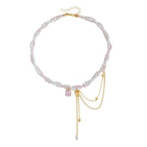 Khối thủy tinh mô phỏng đá dangle Vòng cổ Bộ Bông tai linh hoạt cho trang phục giản dị buổi tối tụ họp hợp kim