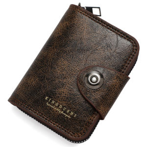 ที่ใส่บัตรธุรกิจสำหรับผู้ชาย ที่ใส่บัตรหนังแท้พร้อมช่องใส่หลายช่อง กันน้ำและทนต่อการสึกหรอ กระเป๋าสตางค์พกพาปิดด้วยแม่เหล็กป้องกันการโจรกรรม RFID