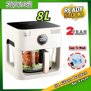 【Ready Stock】XIAOMl 8L Air Fryer Intelligent Home Visual Touch Screen Electric Fryer Oil Free 8L Multi-function Chip Oven 空气炸锅