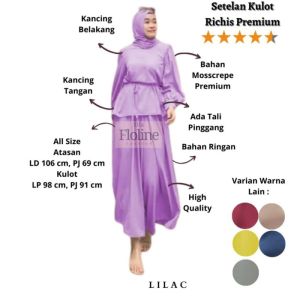 Floline Ols - Setelan Kulot Richis / Set Pakaian Wanita Jumbo / Set Fashion Wanita