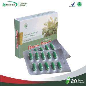 Tazakka Daun Dewa Obat Herbal Stroke Ampuh Penurun Darah Tinggi 20 Kapsul Blister.