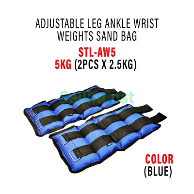 SellinCost Ankle Weight 1 pair 1kg (0.5kgx2) / 2kg (1kgx2) / 3kg (1.5kgx2) / 4kg (2kgx2) / 5kg (2.5kgx2) / 6kg (3kgx2) Wrist Weight Sand Weight Sandbag Leg Ankle Wrist Sand Bag Training Weight Pemberat Kaki Pasir Pemberat Bag Pasir 綁腿沙袋負重 STL-AW