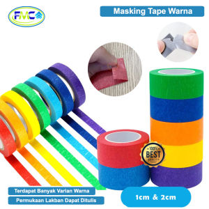 Masking Tape Lakban Kertas Warna Isolasi Warna Warni Lebar 1cm 2cm Washi Decoration Masking Tape Perlengkapan Sekolah Selotip Kertas Polos Berwarna Scrap Book Selotip Hias Warna Pastel Scrapbook Masking Tape