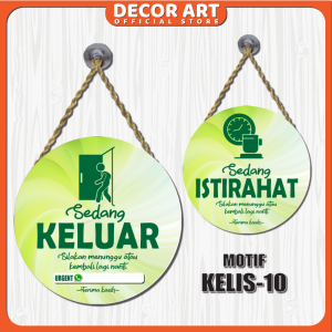 DecorArt Diameter Ø20 Cm - Papan Gantung Bolak Balik Buka Tutup Toko Open Close Sign Bentuk Bulat (Kd. BOLAT BOBA BOKO)