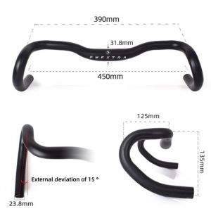 Road Bike Drop Handlebar Aluminum 31.8mm Clamp Diameter Lightweight Aerodynamic Design for Racing and Touring Bikes