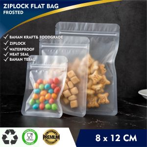 [8x12cm] 50 pcs Plastik Klip Buram Flat I Sachet Buram Pouch I Plastik Ziplock I Kemasan Makanan  I Kemasan Aksesoris I Kemasan Sparepart