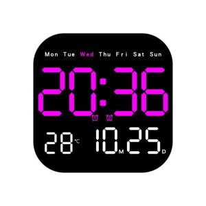 MISSUP ใช้งานได้หลากหลาย นาฬิกาแขวนผนังอิเล็กทรอนิกส์ อุณหภูมิอุณหภูมิสูง อุปกรณ์ติดผนัง นาฬิกาตั้งโต๊ะแสดง  12/24ชม. นาฬิกาดิจิตอล LED สำหรับห้องนอนและห้องนอน