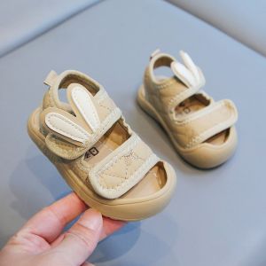 Sandal Tập Đi Đế Mềm Chống Trơn Trượt Mũi Chống Vấp Họa Tiết Tai Thỏ Đáng Yêu Cho Bé Trai Bé GáiGiày trẻ em dễ thương có khóa dán 034