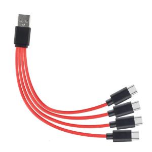 4 trong 1 chuyển đổi Loại C Bộ chia USB cáp 4 cổng sạc nhanh Adapter cho ổ đĩa cứng dây đeo điện thoại kết nối