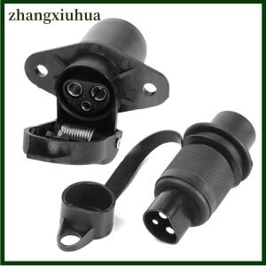 zhangxiuhua 3 Pin Trailer Socket Connectors Round 3 Pole Plug-in Trailer Tractor Plug for Electrical Caravan Truck 12V