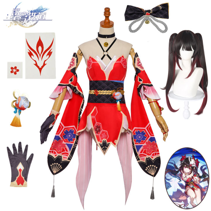 Game Honkai Star Rail Sparkle Cosplay Costume Women Dress with Fox Mask