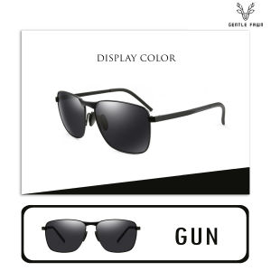 Gentle Fawn Kacamata Hitam Sunglasses Kotak Polarized Anti UV400 / Anti Silau Metal Fashion Pria Dewasa 2462
