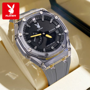 PLAYBOY  jam tangan lelaki waterproof original brand tahan rasmi mewah trend kuarza kalis  sukan loceng  pelajar fesyen kasual bercahaya pita pelekat watch men