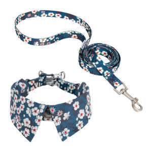 TRUELOVE Escape Proof Cat Collar and Leash Set Adjustable Pet Collar with Cute Bow Tie Lightweight Soft Durable for Kittens Cats Dogs Puppies