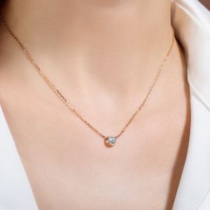 Kalung Titanium Wanita Anti Karat Kalung Wanita Liontin Bulat Kecil