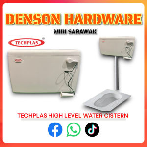 TECHPLAS ll High Level Plastic Cistern Toilet / Pam Tandas Kotak Jamban Cangkung 9L