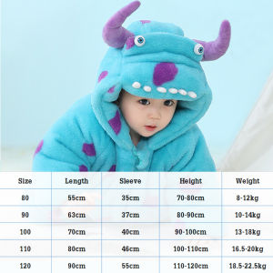 Newborn Baby Romper Sullivan Bodysuit Jumpsuit Animal Baby Clothes Cotton Boy Girl Winter Flannel Sleepwear Homewear