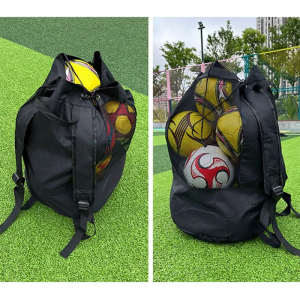 Football Storage Bag Mesh Large Capacity Adjustable Waterproof Basketball Volleyball Carrying Gym Carrying Balls Bag