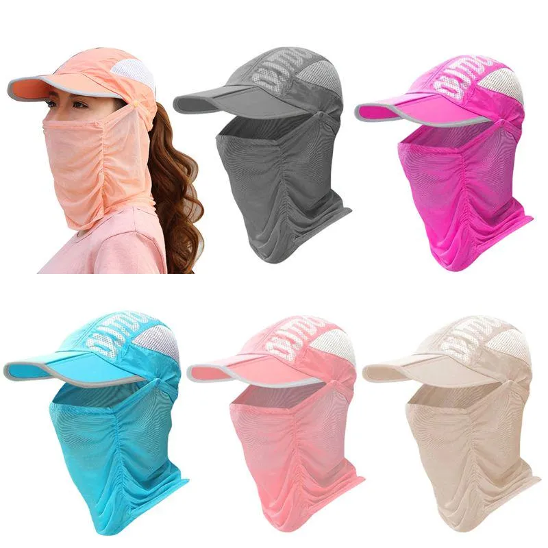 Outdoor Sun Protection Cap with Face Cover Foldable Fashion Sun