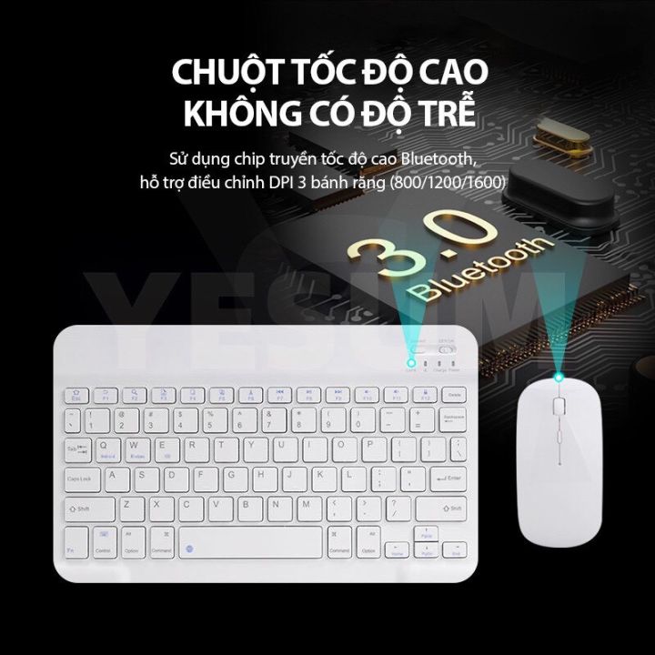 Bộ bàn phím không dây Bluetooth và chuột mini HP 10 inch cho IOS ...