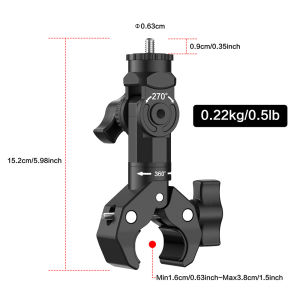 FONKEN Motorcycle Bike Camera Bracket Holder Handlebar Mount 1/4 Stand For GoPro/Insta360/Action Camera/Starlink Mini