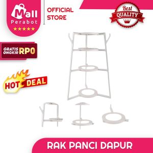 Mall Perabot | Rak Panci Dapur | Organizer Cookware Teflon Wajan 3 susun