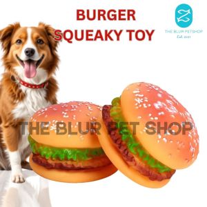 Burger Squeaky Toy Dog Pet Toys Accessories Chewing Exercise Oral Health Benefits Stress Relief