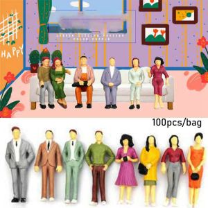 ZENO 100pcs Mixed Color Pose 1:100/1:150/1:75/1:50 Scale Train Scenery DIY Character People Figures Model Building Passengers
