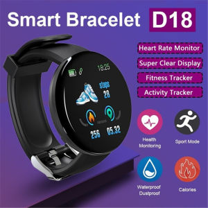 Original D18 Fitness Tracker Smartband IP65 Waterproof Activity Tracker Watch Bluetooth Smart Watch with Heart Rate Blood Pressure Sleep Monitoring Remote Camera for Android Phones and iOS Phones