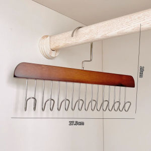 实木吊带衣架 8 Hooks Wooden Hanger 360 Rotating Solid Wood Belt Tie Bra Camisole Scarf Organizer Closet Gantungan Kayu Rack
