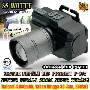 PROMO// Senter Kepala Super Terang ProBest P-85Z Plus Senter Led 85w / Senter Kepala 85Watt Super Terang / Senter Kepala Anti Air / HeadLamp 85 Watt Super Terang ~ Bro