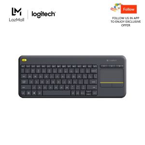 Logitech K400 Plus Black TV Plus Unifying Keyboard with Android Keys and Integrated Touchpad TV-Connected PC